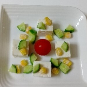 宝石箱☆豆腐と夏野菜のカルパッチョサラダ✧˖°